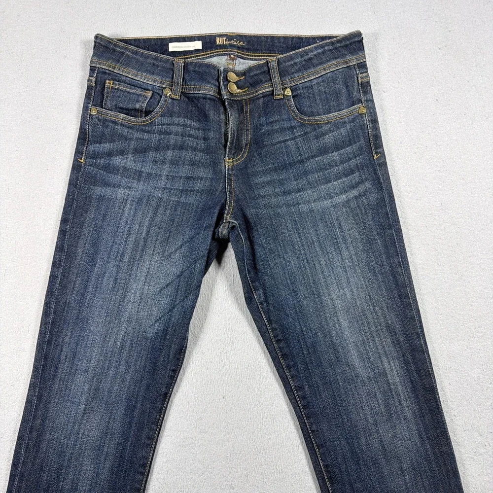 Kut From The Kloth Jeans Womens 8 Blue Cameron Straight Mid Rise Stretch Denim